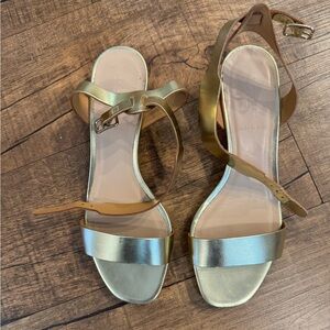 Jcrew Gold Strappy Sandals size 8